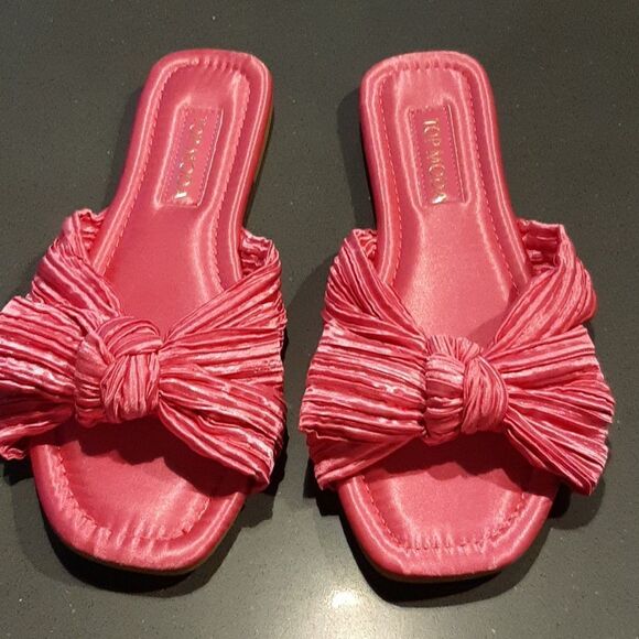 TOP MODA Pink with Bow House Shoes/ Slippers New - Picture 2 of 7